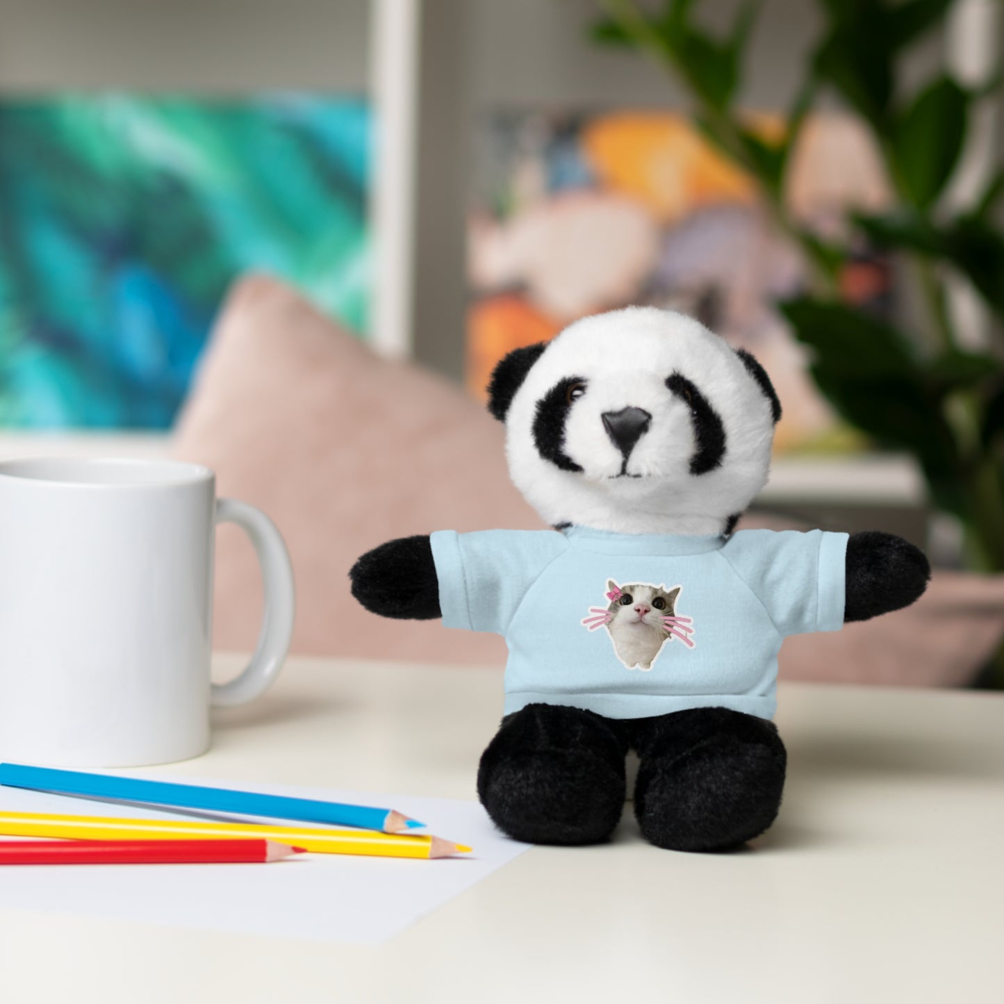 Adorable Stuffed Animal with T-Shirt, Cute Plush Toy, Gift for Kids, Personalized Teddy Bear, Birthday, Holiday Gift