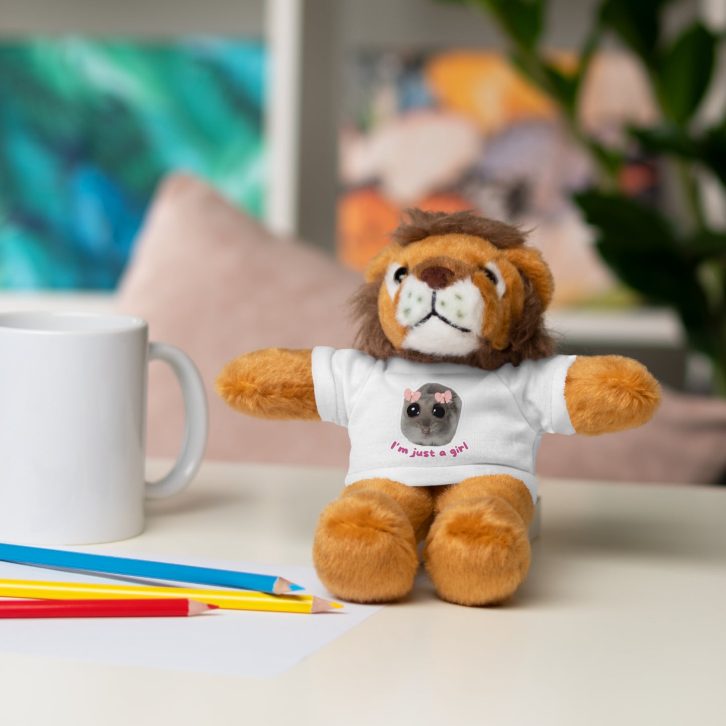 Adorable Stuffed Animal with T-Shirt, Cute Gifts for Kids, Birthday Present, Plush Toy for Girls and Boys, Collectible Teddy Bear