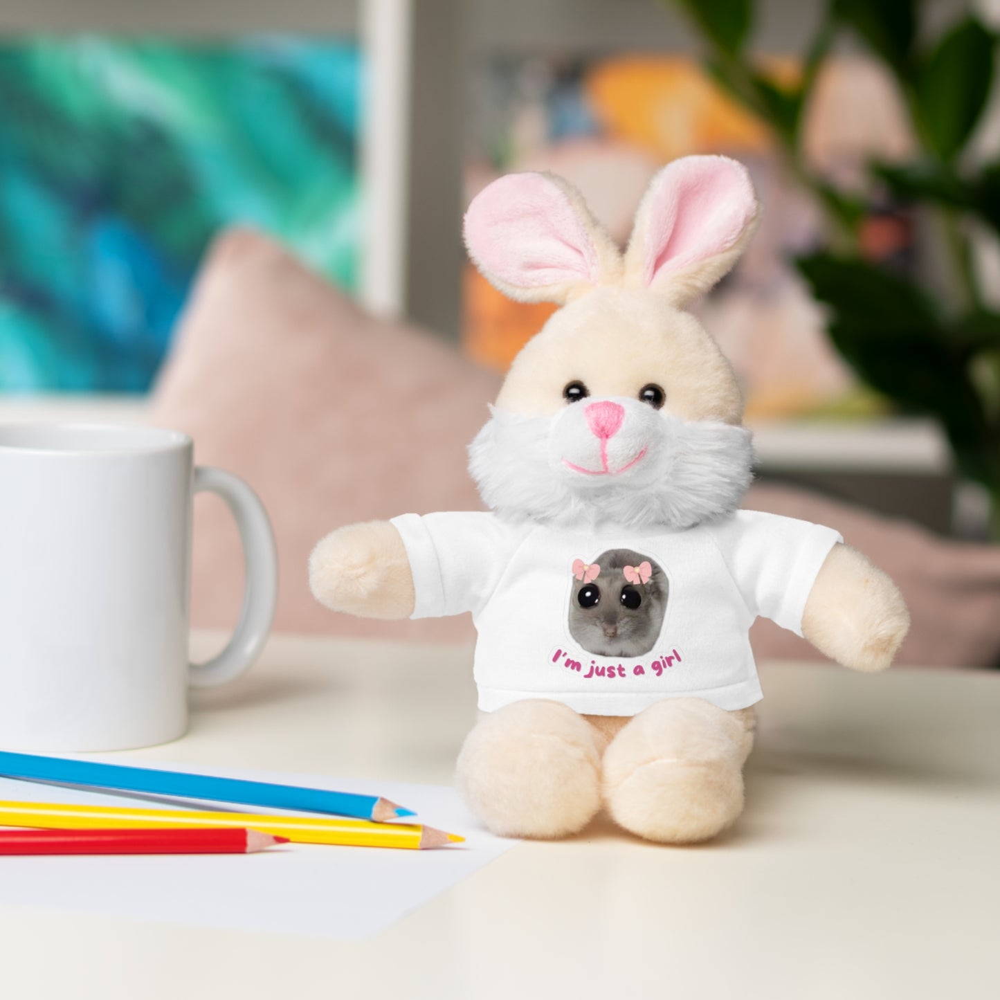 Adorable Stuffed Animal with T-Shirt, Cute Gifts for Kids, Birthday Present, Plush Toy for Girls and Boys, Collectible Teddy Bear
