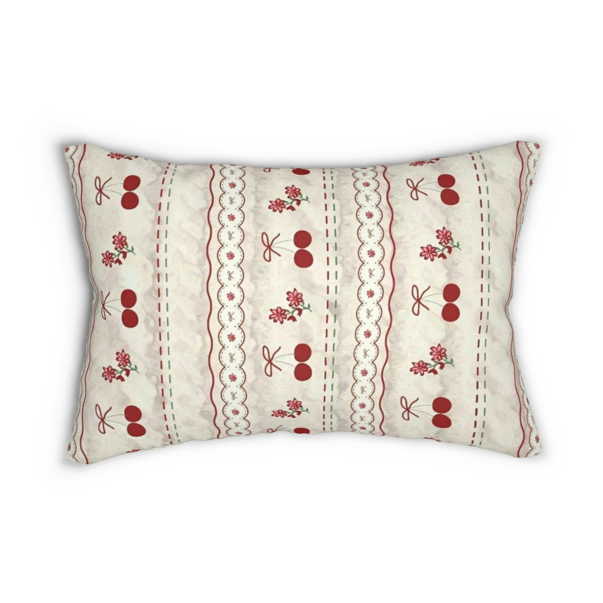 Cherry Lace Dream Comforter & Pillow Set β Sweet Vintage Bows & Blossoms ππΈπ§΅