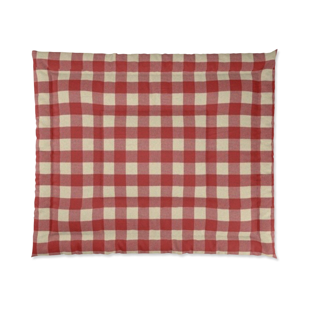 Cherry Picnic Checkered Comforter & Pillow Set β Red & White Cozy Classic β€οΈπβ¨
