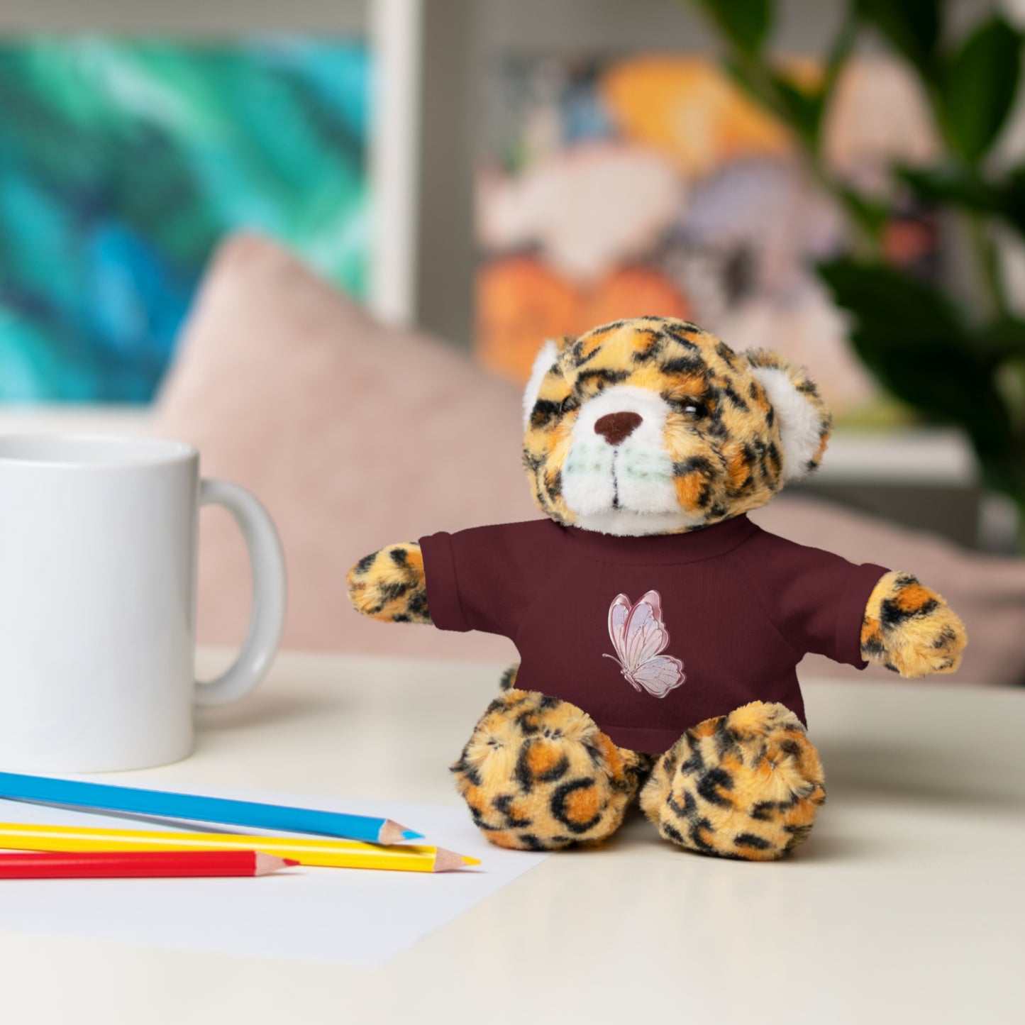 Adorable Stuffed Animal with Tee, Cute Gift for Kids, Personalized Stuffed Bear, Cozy Plush Toy, Birthday and Holiday Gift