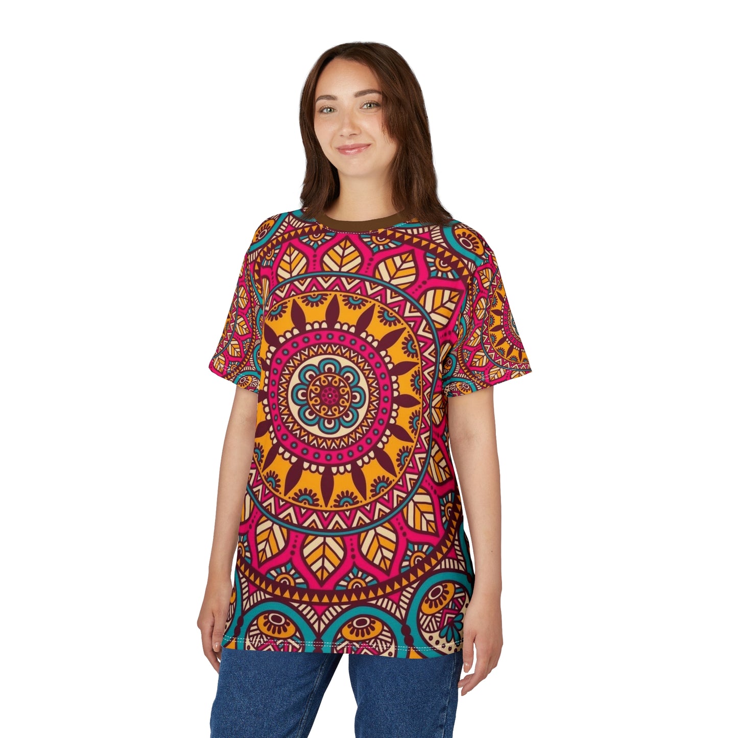 Vibrant Mandala Unisex T-Shirt, Colorful Tee, Art Lover Gift, Boho Style Shirt, Summer Fashion, Casual Wear