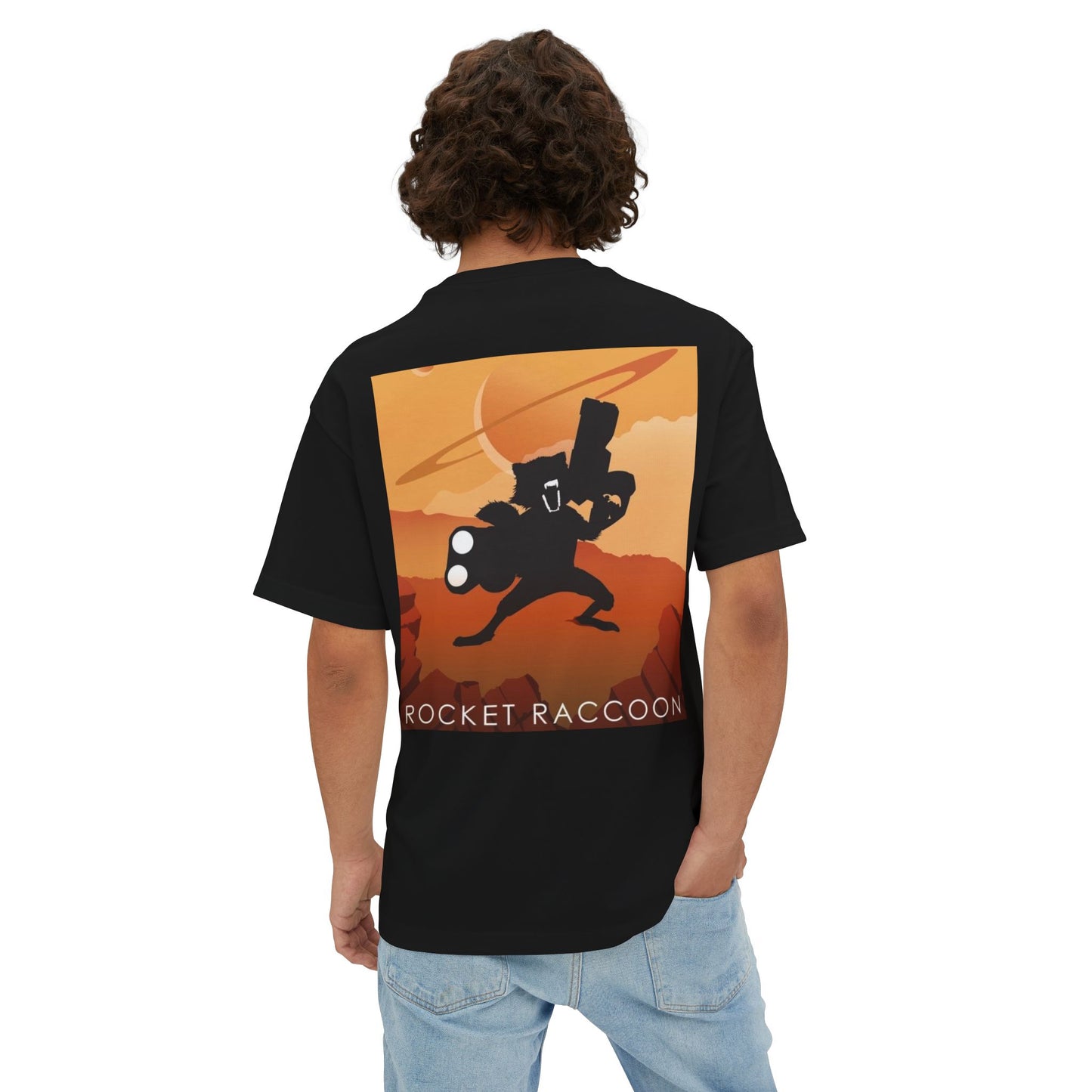 Marvel-Rocket Racoon Unisex Oversized Boxy Tee, Graphic Tee, Casual Wear, Gift for Fans, Unique Marvel Merchandise