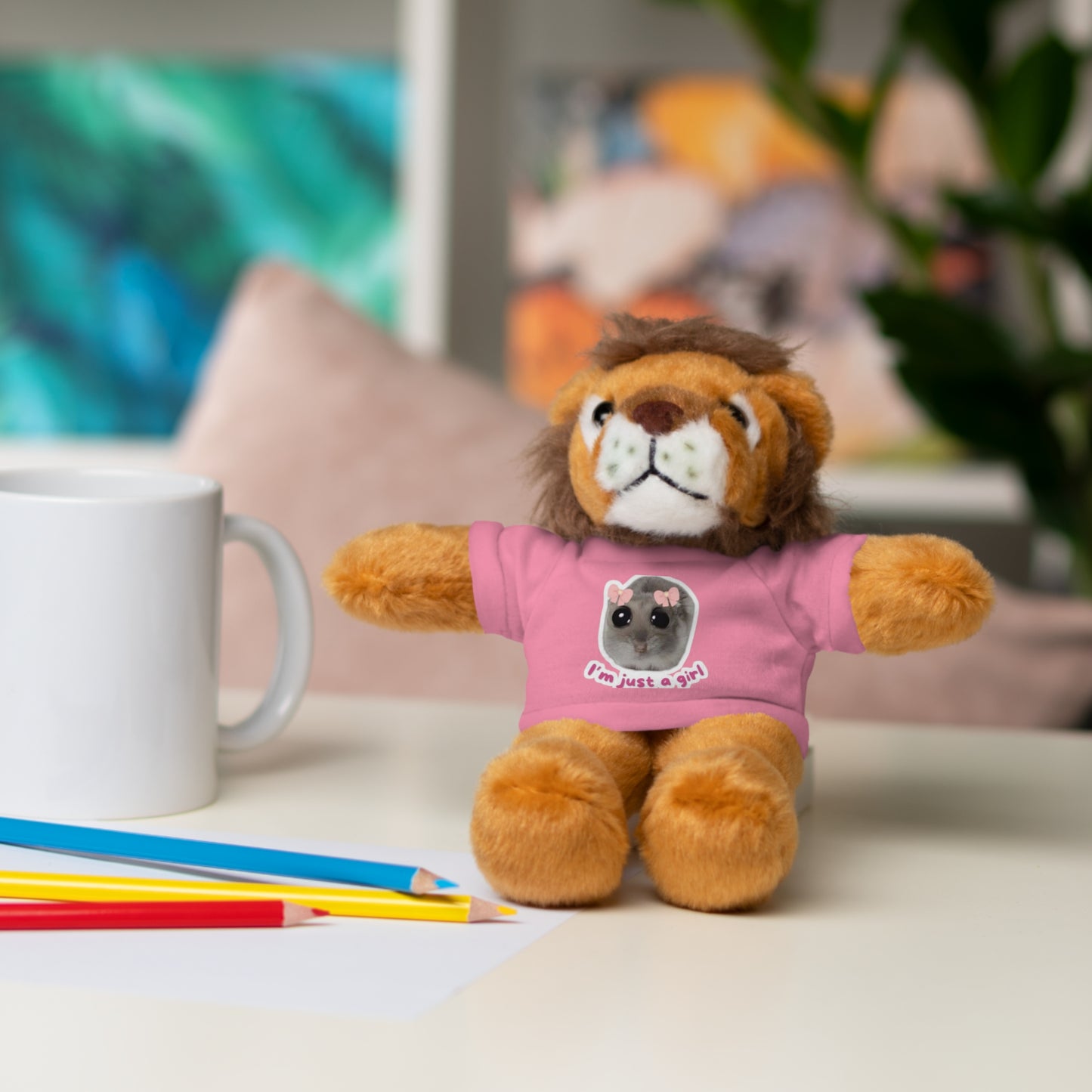 Adorable Stuffed Animal with T-Shirt, Cute Gifts for Kids, Birthday Present, Plush Toy for Girls and Boys, Collectible Teddy Bear