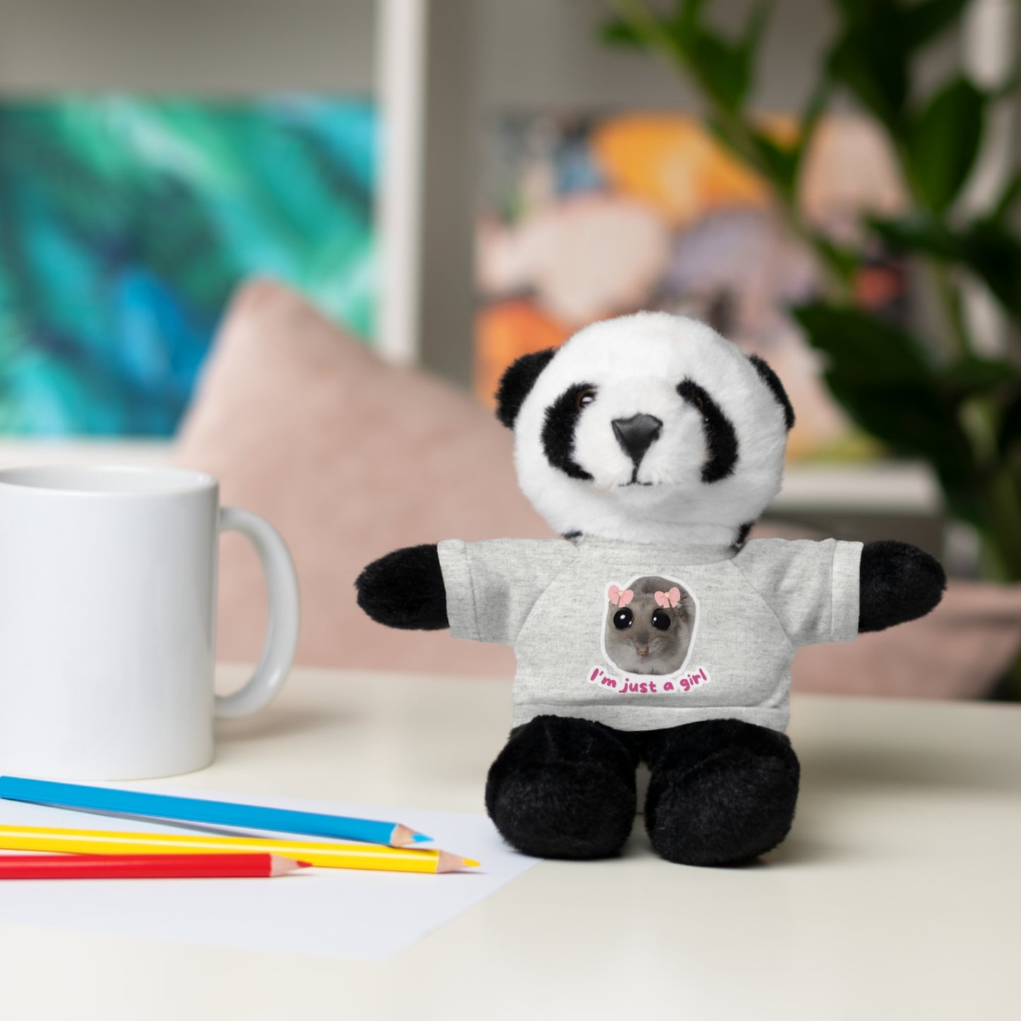 Adorable Stuffed Animal with T-Shirt, Cute Gifts for Kids, Birthday Present, Plush Toy for Girls and Boys, Collectible Teddy Bear