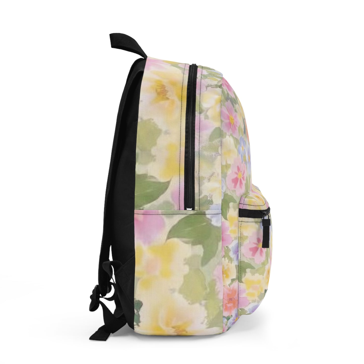 Floral Print Backpack, Stylish School Bag, Trendy Travel Backpack, Flower Pattern Daypack, Cute Floral Rucksack