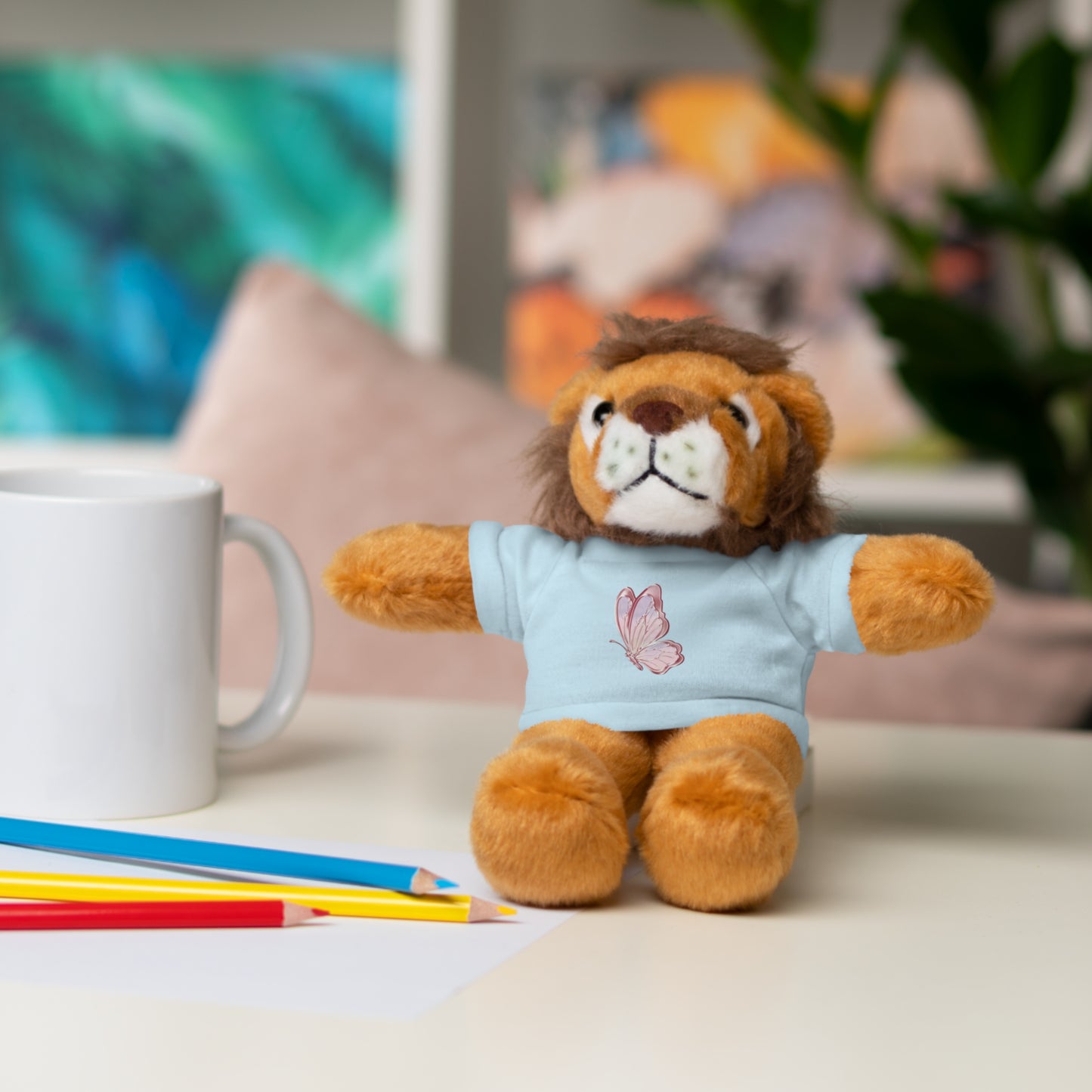 Adorable Stuffed Animal with Tee, Cute Gift for Kids, Personalized Stuffed Bear, Cozy Plush Toy, Birthday and Holiday Gift