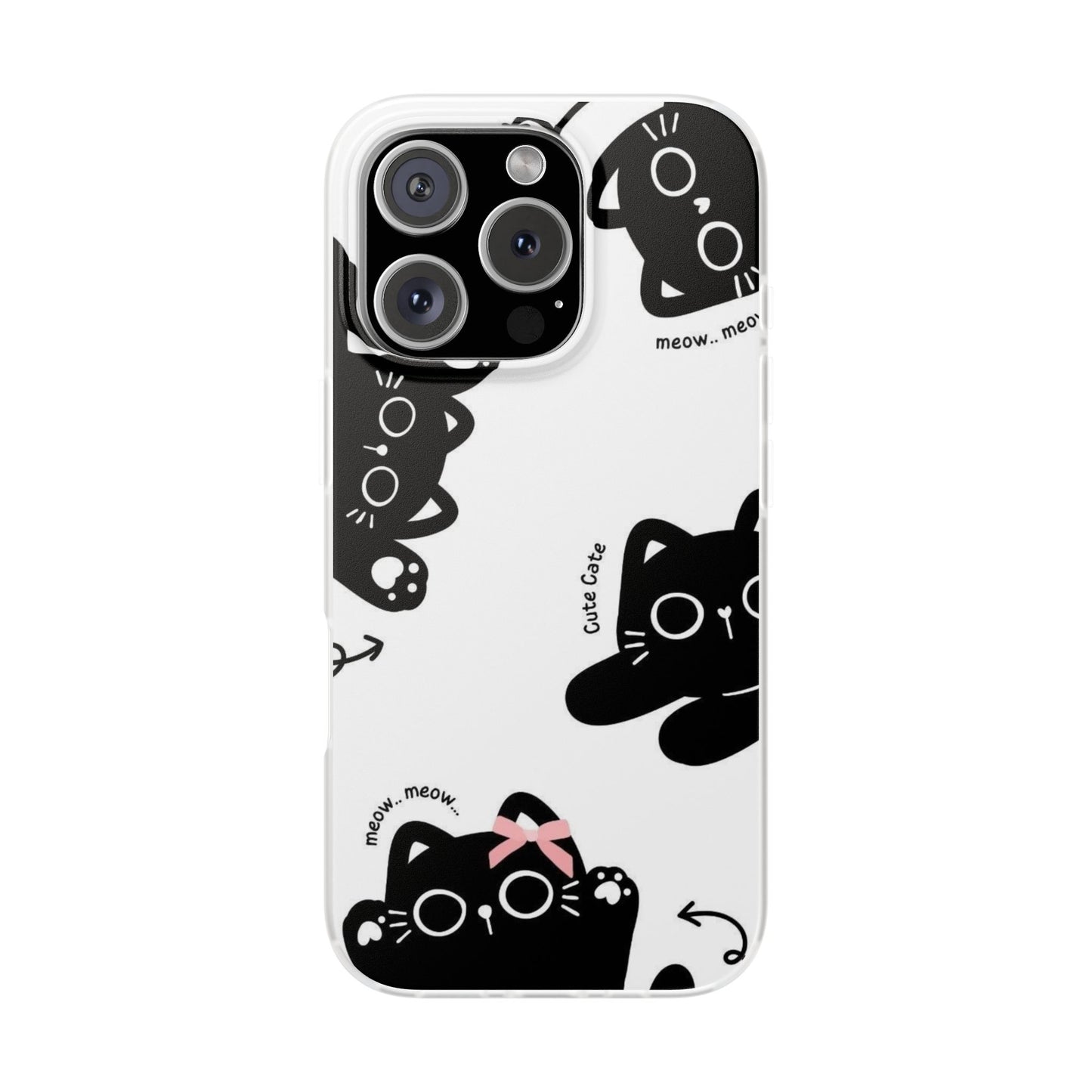Cute Black Cat Theme Phone Cases, Cat Lover Accessory, Pet Enthusiast Gift, Fun and Playful Design, Animal Lover Phone Cover
