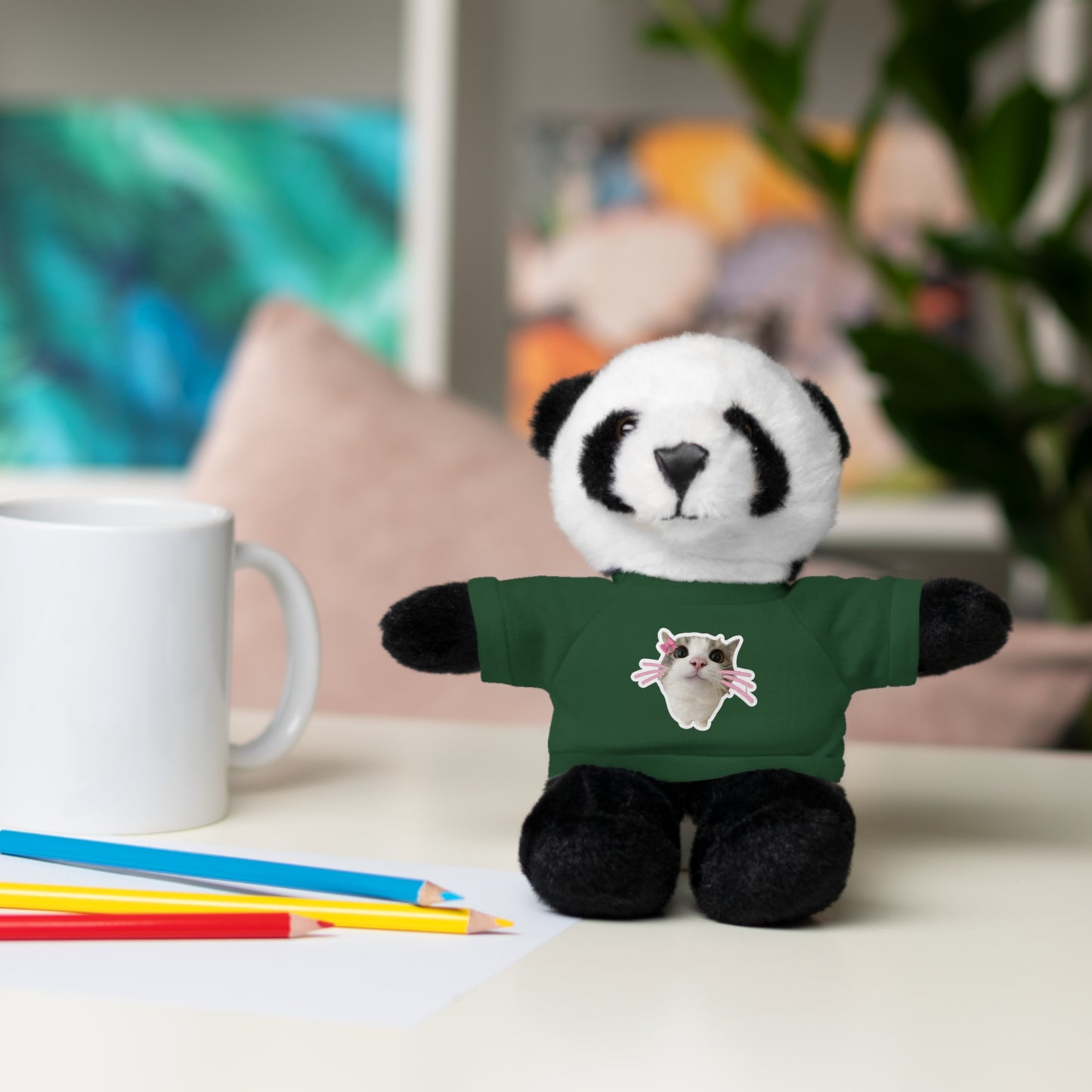 Adorable Stuffed Animal with T-Shirt, Cute Plush Toy, Gift for Kids, Personalized Teddy Bear, Birthday, Holiday Gift