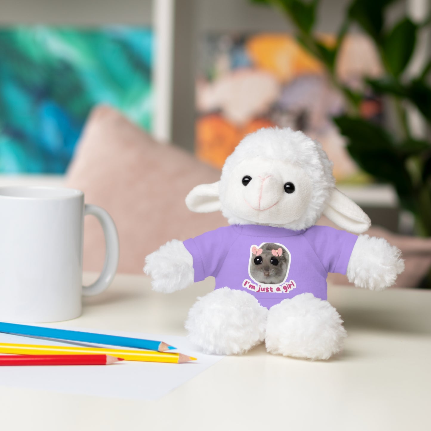 Adorable Stuffed Animal with T-Shirt, Cute Gifts for Kids, Birthday Present, Plush Toy for Girls and Boys, Collectible Teddy Bear
