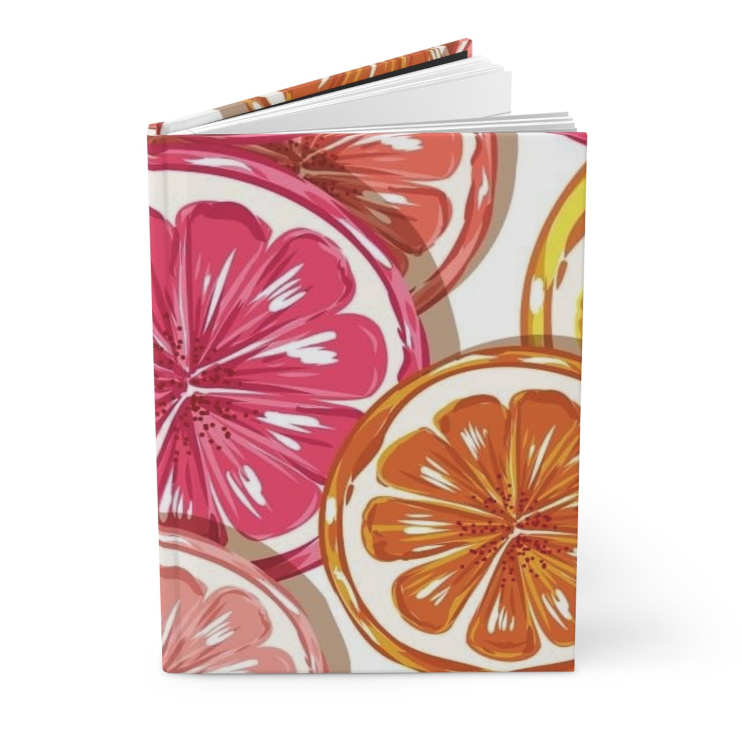 Citrus-Inspired Hardcover Journal - Vibrant Floral Notebook for Daily Writing, Sketching, or Gift Giving, Summer Vibe, Travel Diary