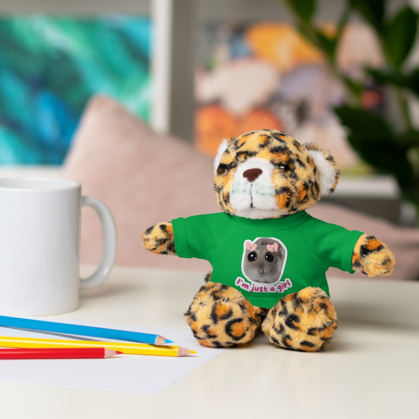 Adorable Stuffed Animal with T-Shirt, Cute Gifts for Kids, Birthday Present, Plush Toy for Girls and Boys, Collectible Teddy Bear