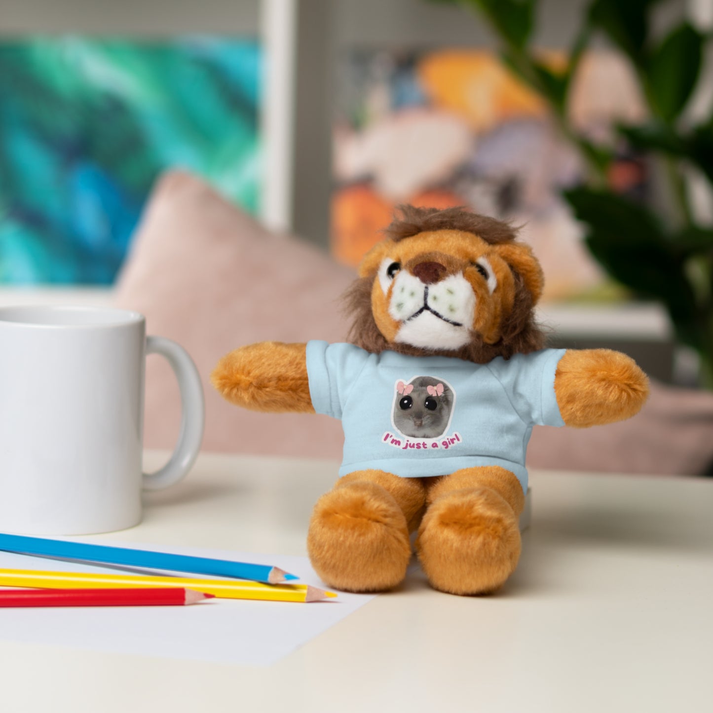 Adorable Stuffed Animal with T-Shirt, Cute Gifts for Kids, Birthday Present, Plush Toy for Girls and Boys, Collectible Teddy Bear