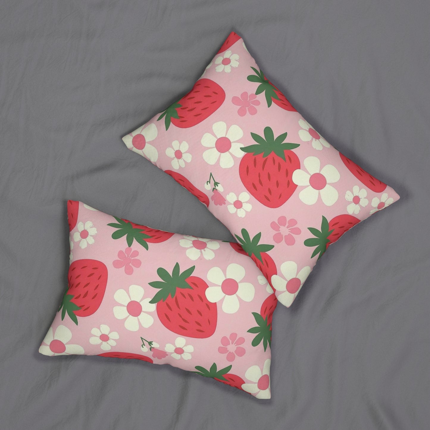 Strawberry Bloom Bedding Set – Pink Comforter with Red Strawberries & Flowers