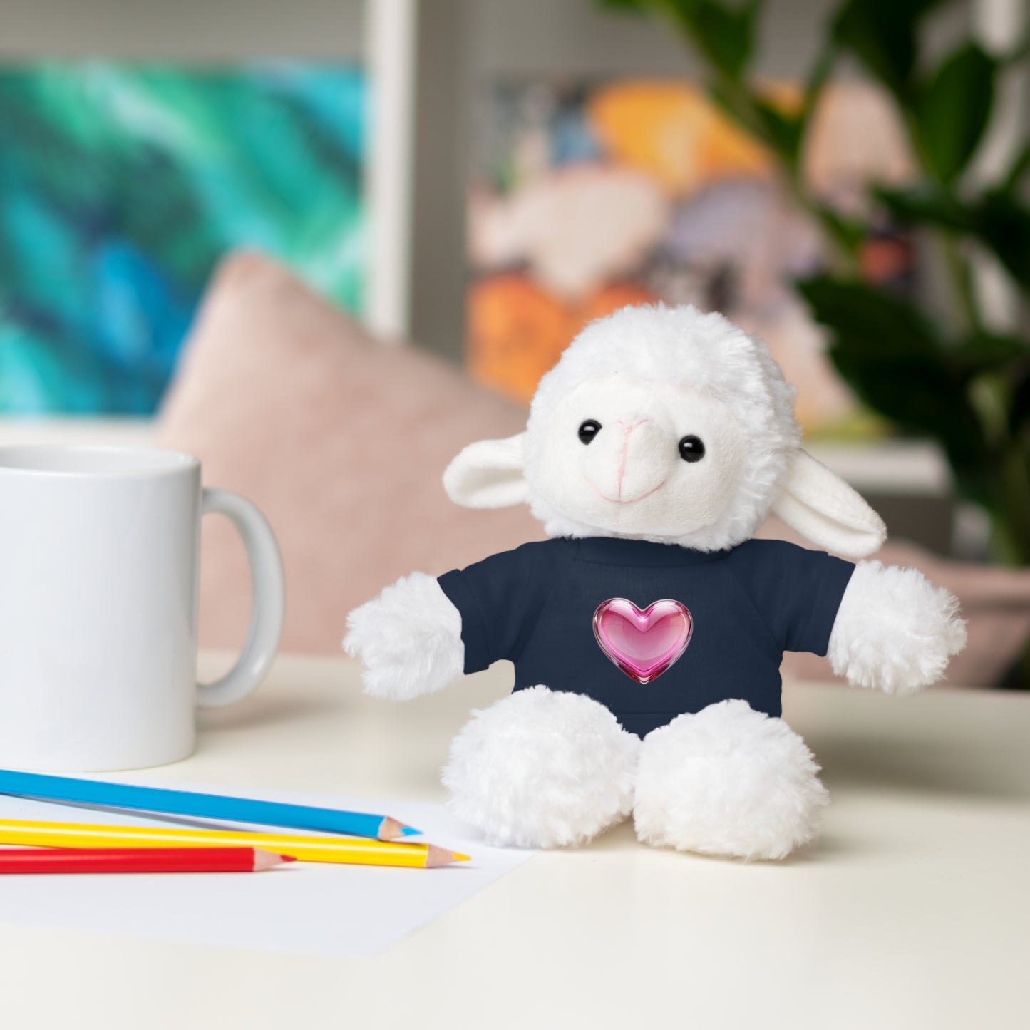 Adorable Stuffed Animal with Heart Tee, Perfect Gift for Kids, Birthdays, Baby Showers, or Just Because