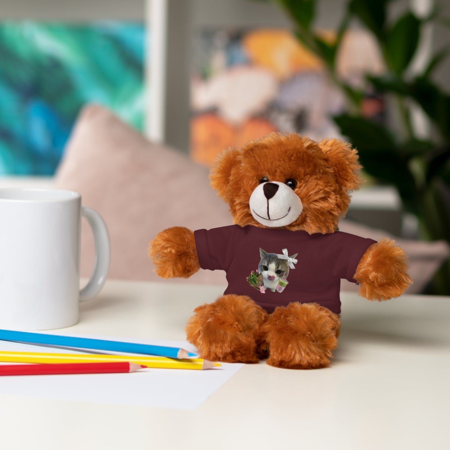 Personalized Stuffed Animal with T-Shirt, Custom Plush Toy, Unique Gift for Kids, Pet-Lovers, Birthday, Baby Shower, Holiday Gift