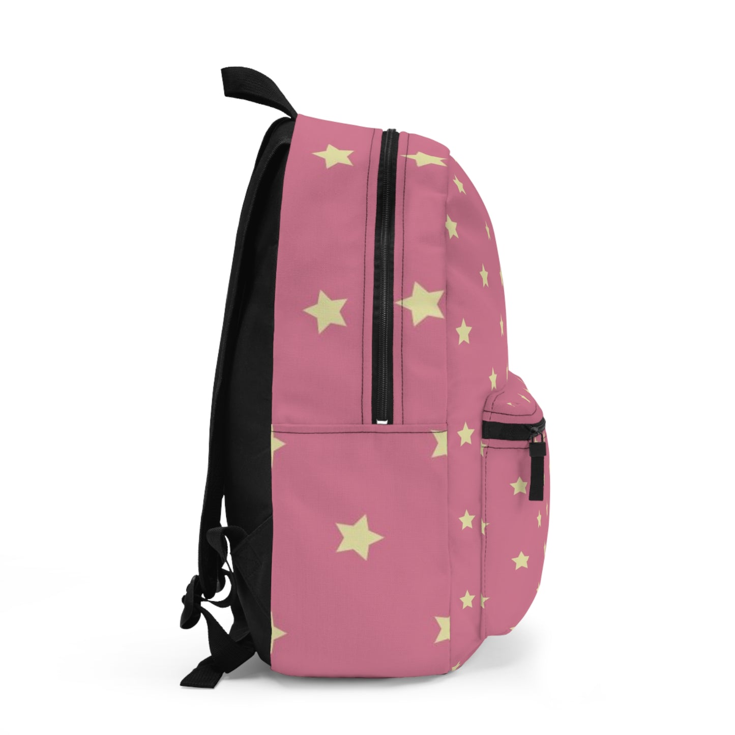 Pink Star Pattern Backpack, Trendy School Bag, Cute Kid's Backpack, Stylish Travel Gear, Gift for Students, Versatile Everyday Use