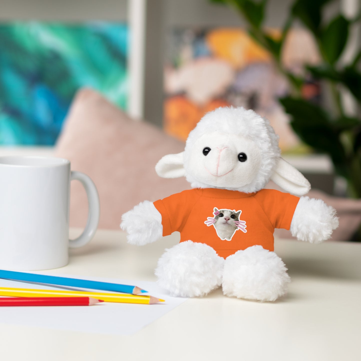 Adorable Stuffed Animal with T-Shirt, Cute Plush Toy, Gift for Kids, Personalized Teddy Bear, Birthday, Holiday Gift