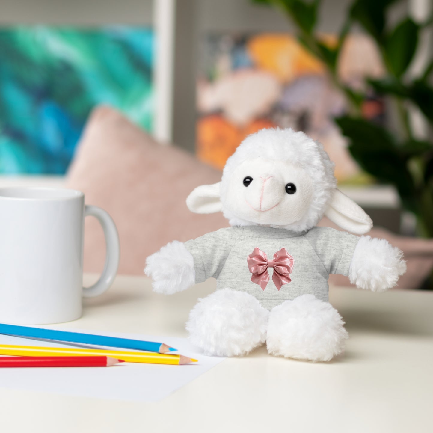 Adorable Customizable Stuffed Animal with Tee, Perfect Gift for Kids, Plush Toy for Birthdays, Baby Shower, Holiday Present, Cuddly Friend