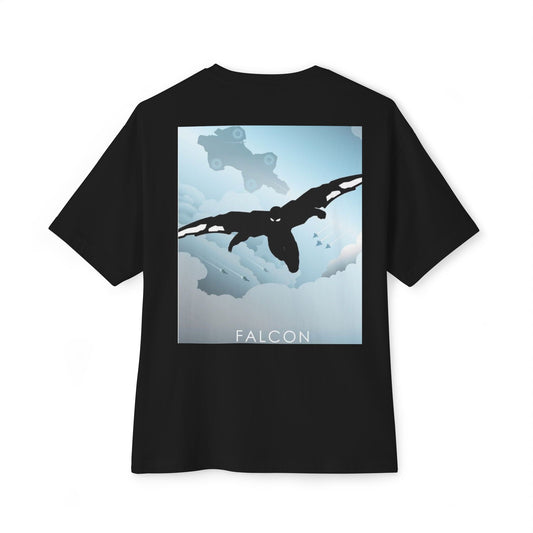 Marvel & Falcon Graphic Oversized Tee, Unisex Boxy Shirt, Comic Fan Gift, Casual Wear, Streetwear, Unique Graphic Tees