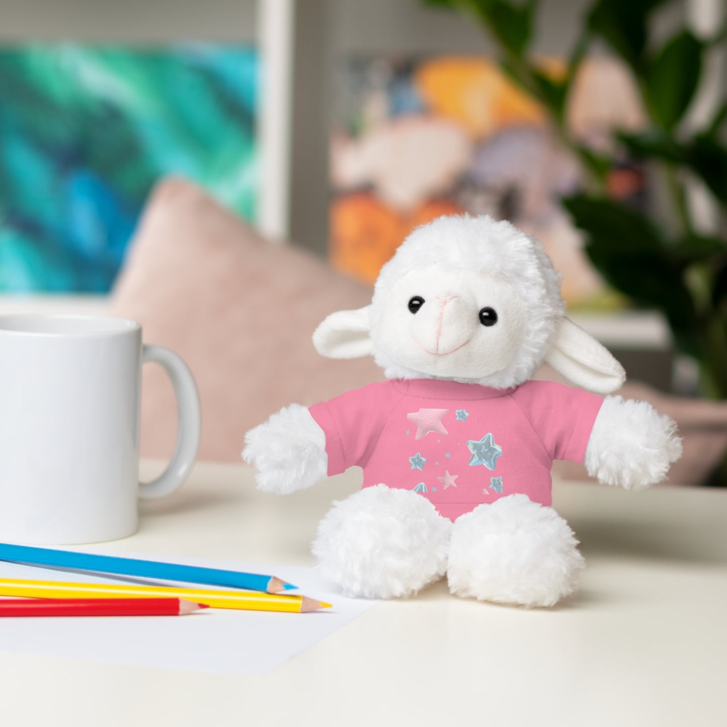 Adorable Stuffed Bear with Tee, Cute Gift for Kids, Soft Plush Toy for Birthdays, Nursery Decor, Cuddle Buddies