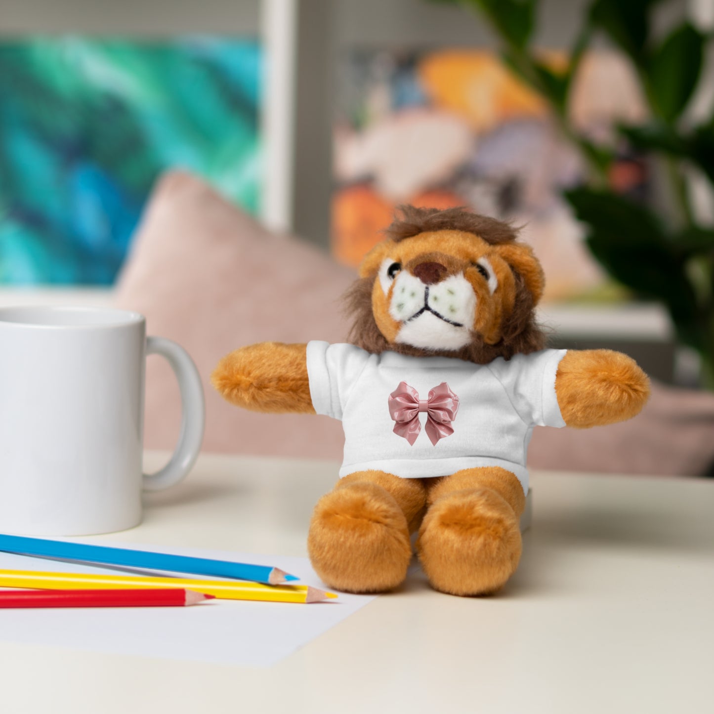 Adorable Customizable Stuffed Animal with Tee, Perfect Gift for Kids, Plush Toy for Birthdays, Baby Shower, Holiday Present, Cuddly Friend