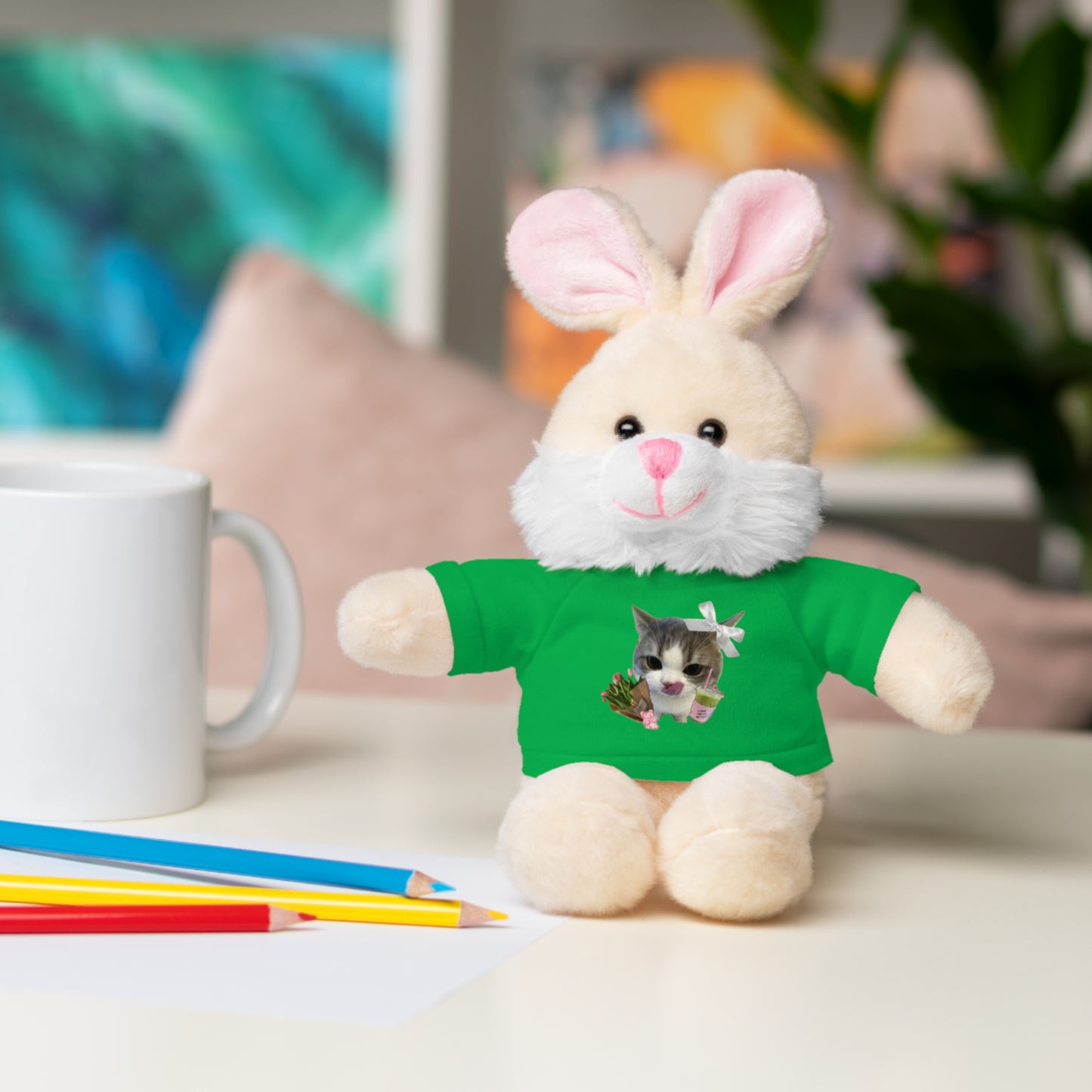 Personalized Stuffed Animal with T-Shirt, Custom Plush Toy, Unique Gift for Kids, Pet-Lovers, Birthday, Baby Shower, Holiday Gift