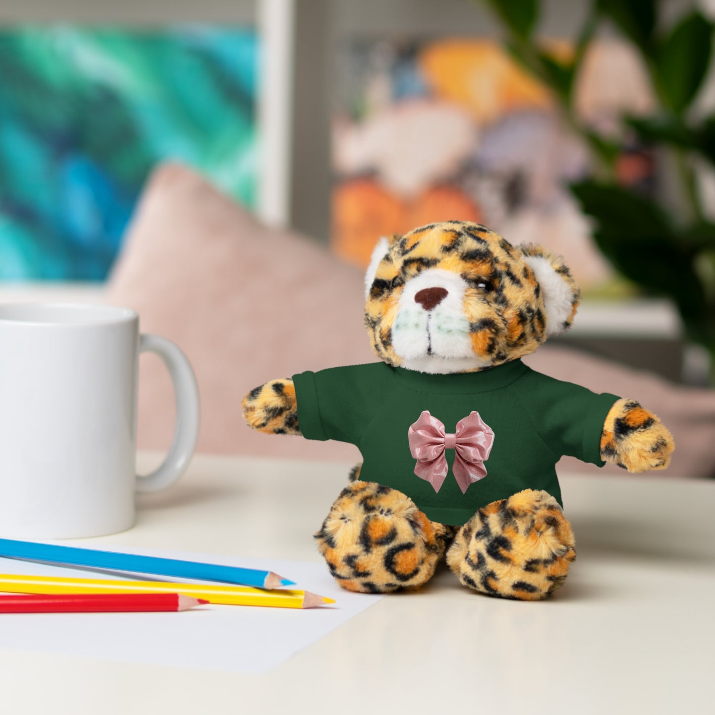 Adorable Customizable Stuffed Animal with Tee, Perfect Gift for Kids, Plush Toy for Birthdays, Baby Shower, Holiday Present, Cuddly Friend