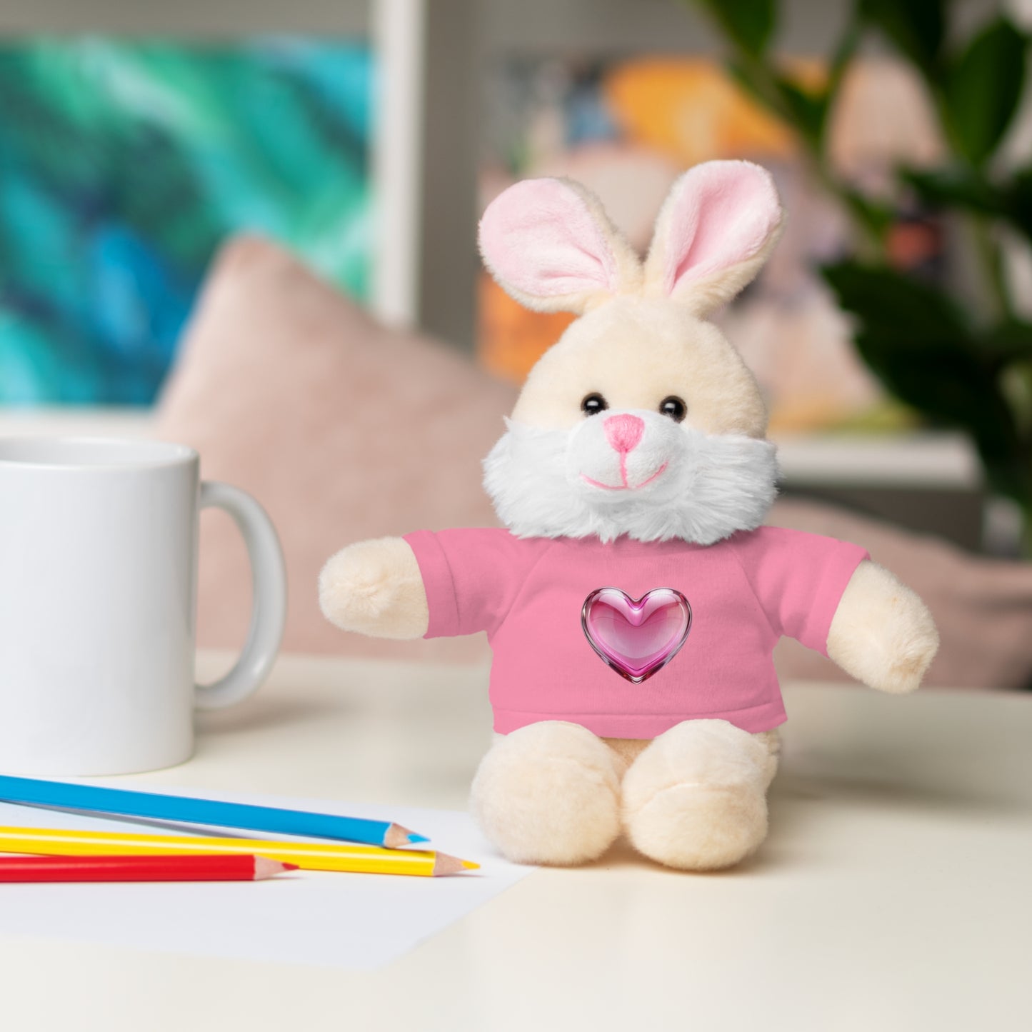 Adorable Stuffed Animal with Heart Tee, Perfect Gift for Kids, Birthdays, Baby Showers, or Just Because