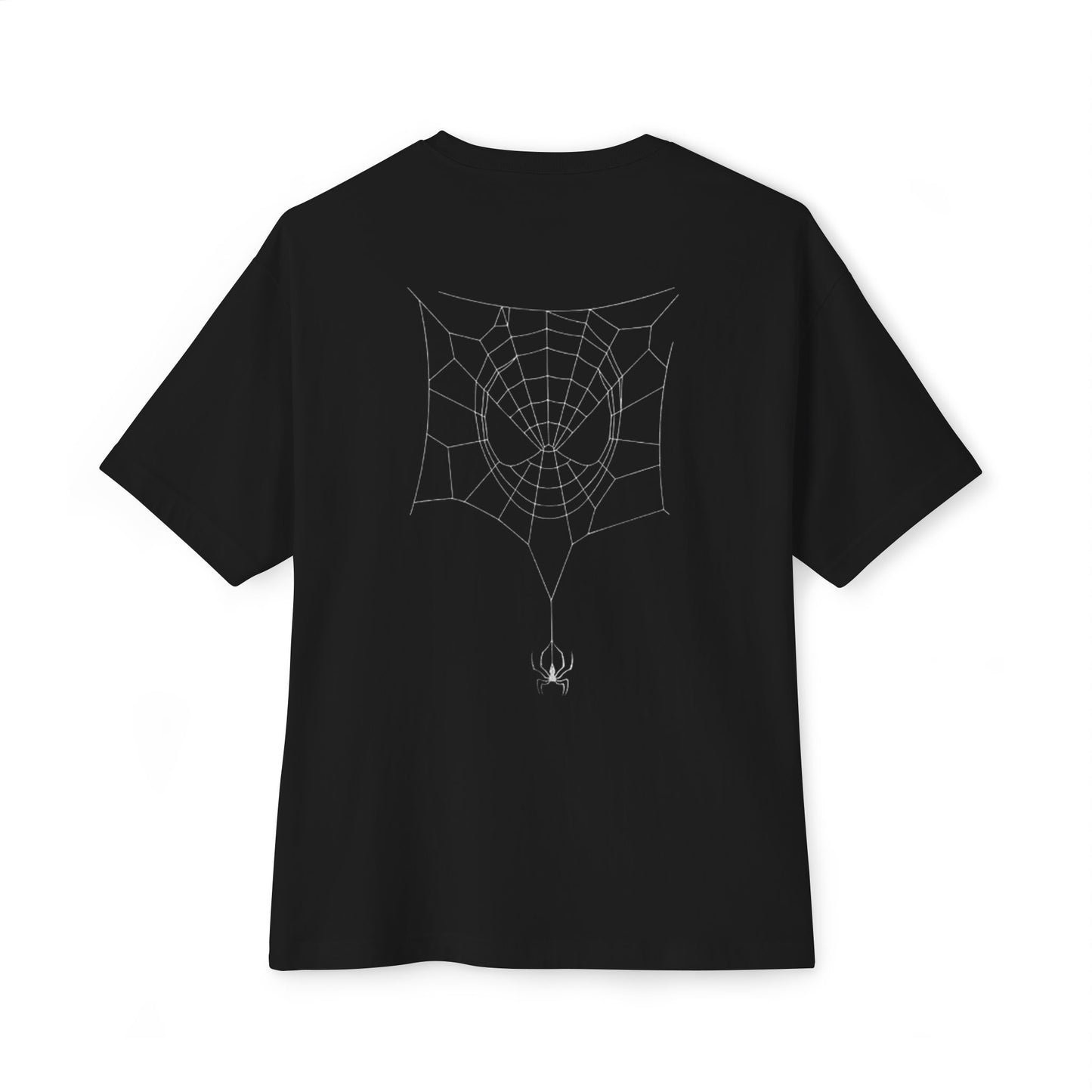 Spider Web Graphic Unisex Oversized Tee, Perfect for Comic Fans, Casual Wear, Gift for Gamers, Halloween Costume, Street Style
