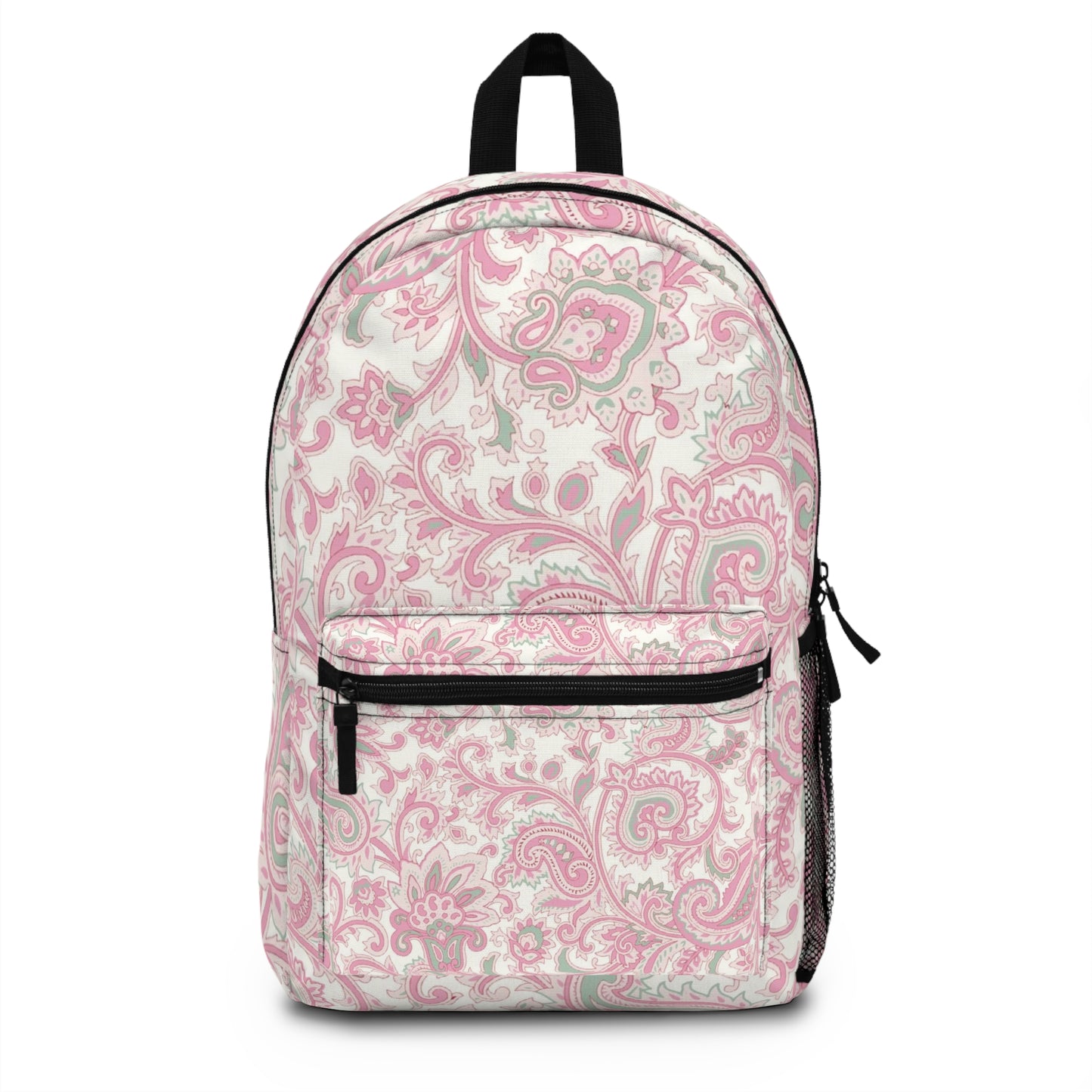 Chic Scandinavian Backpack for Everyday Use, Cute School Bag, Travel Backpack, Vintage Style Rucksack, Pink Paisley Design