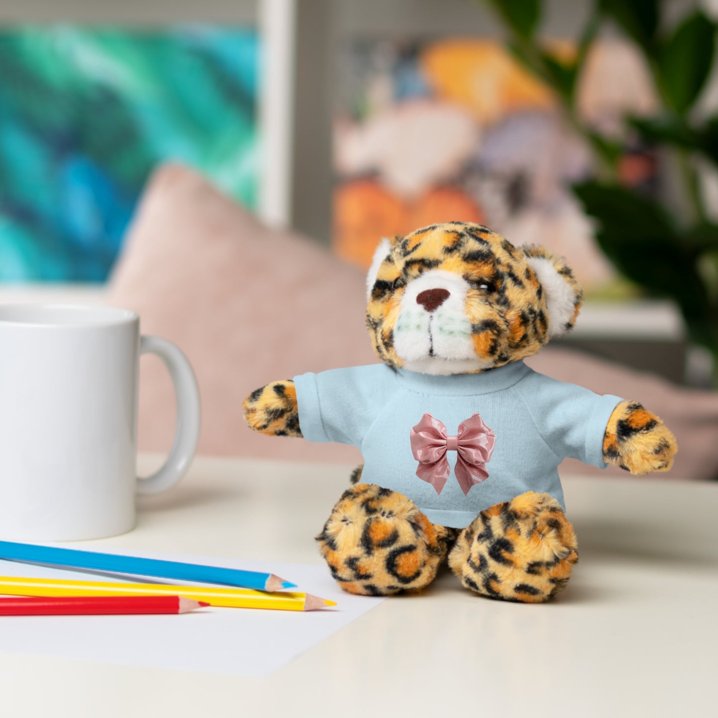 Adorable Customizable Stuffed Animal with Tee, Perfect Gift for Kids, Plush Toy for Birthdays, Baby Shower, Holiday Present, Cuddly Friend