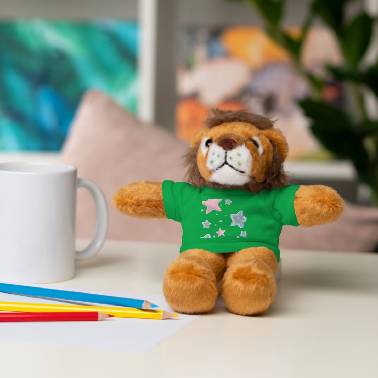 Adorable Stuffed Bear with Tee, Cute Gift for Kids, Soft Plush Toy for Birthdays, Nursery Decor, Cuddle Buddies