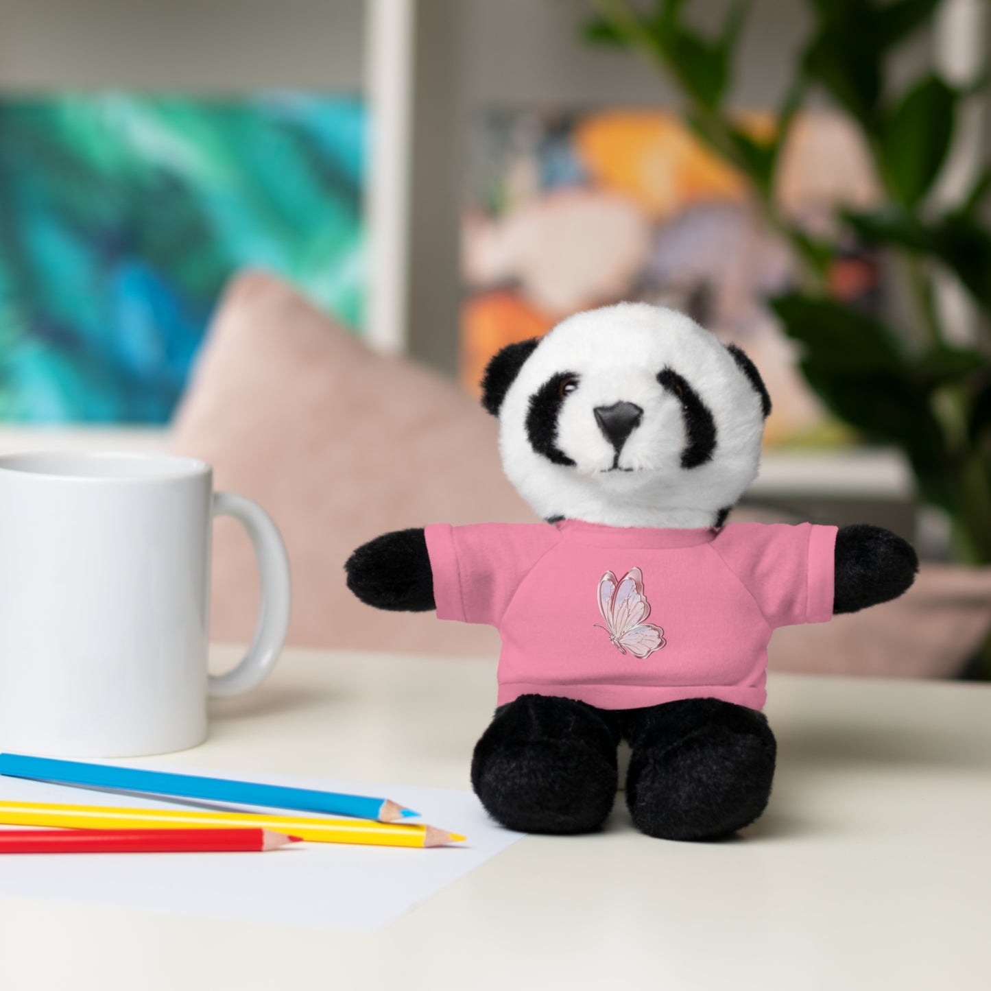 Adorable Stuffed Animal with Tee, Cute Gift for Kids, Personalized Stuffed Bear, Cozy Plush Toy, Birthday and Holiday Gift