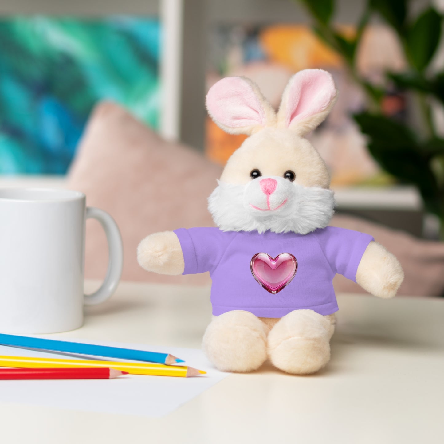 Adorable Stuffed Animal with Heart Tee, Perfect Gift for Kids, Birthdays, Baby Showers, or Just Because