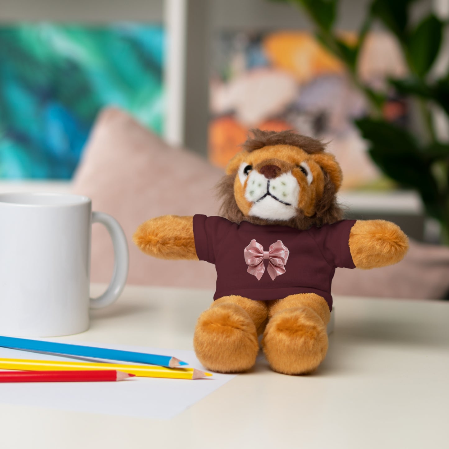 Adorable Customizable Stuffed Animal with Tee, Perfect Gift for Kids, Plush Toy for Birthdays, Baby Shower, Holiday Present, Cuddly Friend