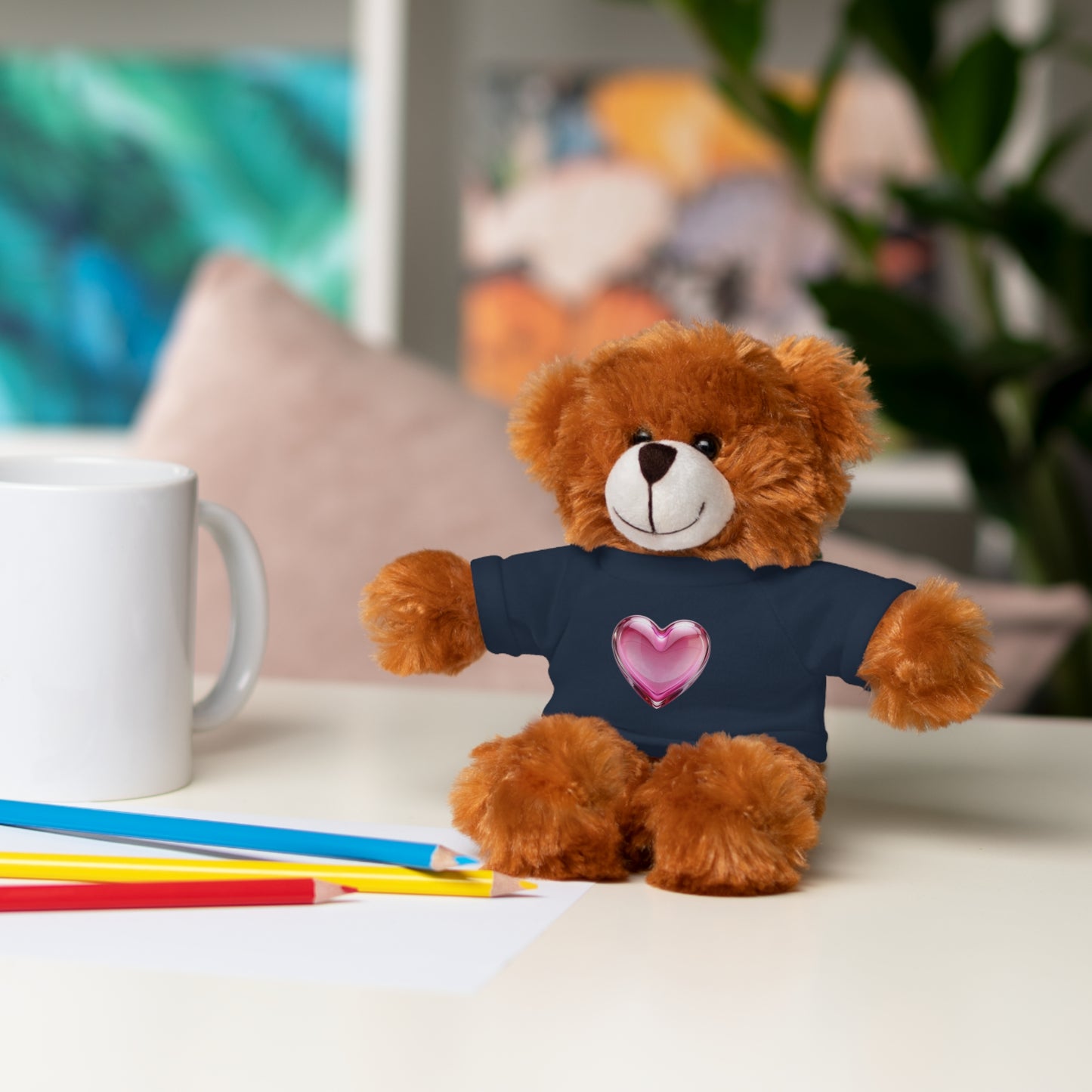 Adorable Stuffed Animal with Heart Tee, Perfect Gift for Kids, Birthdays, Baby Showers, or Just Because