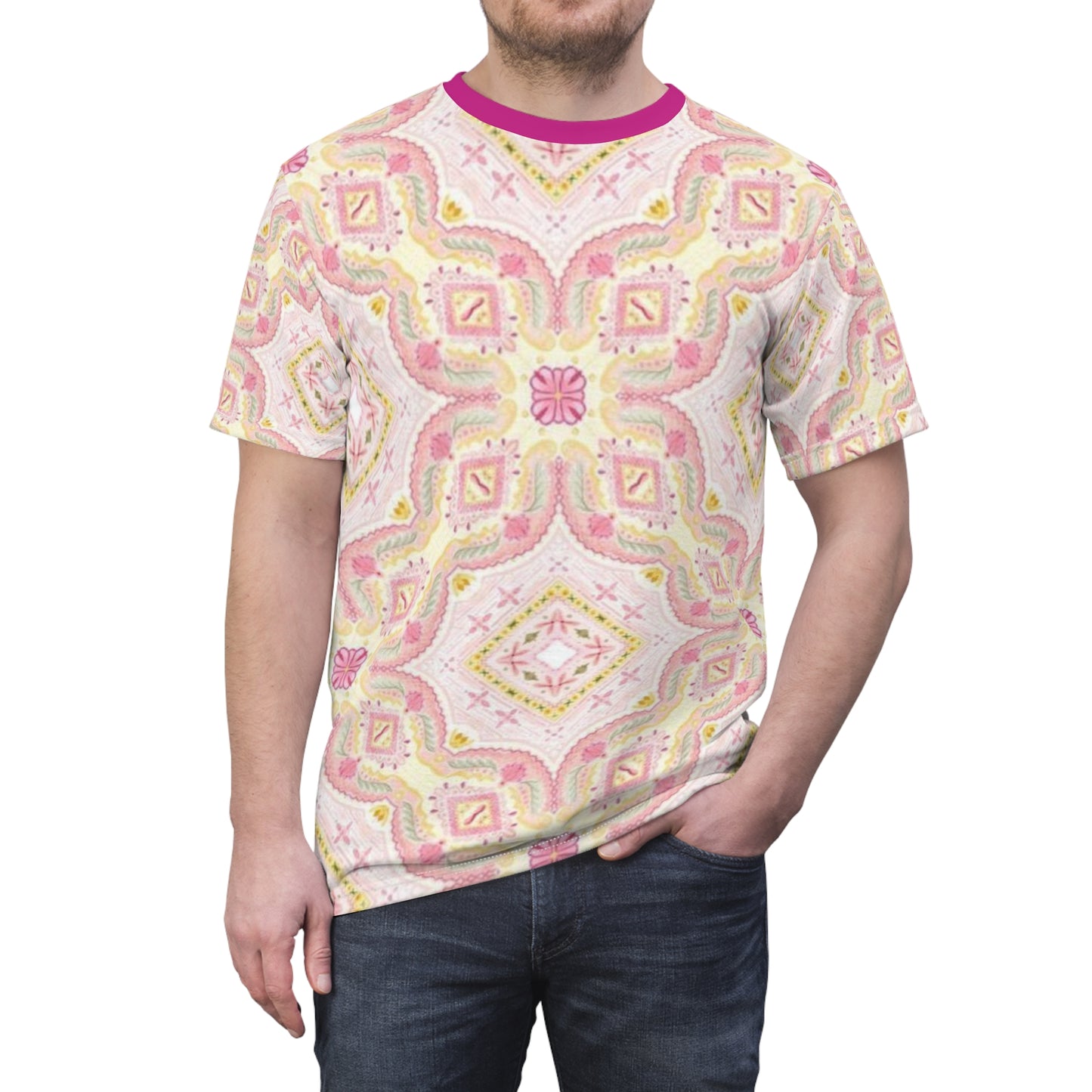 Bohemian Scandinavian Print Tee, Colorful Graphic Shirt, Casual Summer Wear, Unique Gift for Her, Festival Fashion, Everyday Style