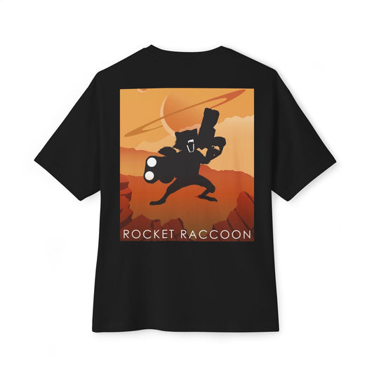 Marvel-Rocket Racoon Unisex Oversized Boxy Tee, Graphic Tee, Casual Wear, Gift for Fans, Unique Marvel Merchandise