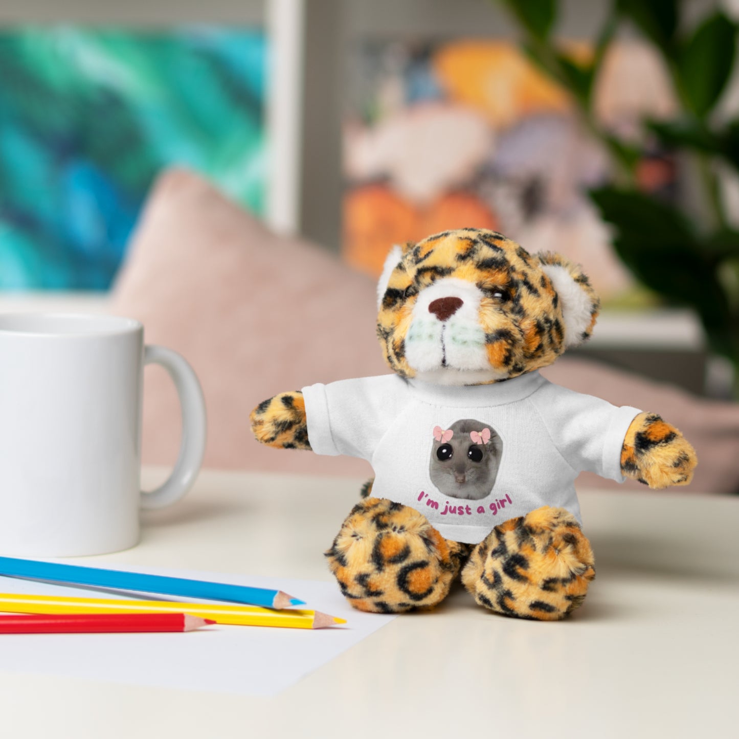 Adorable Stuffed Animal with T-Shirt, Cute Gifts for Kids, Birthday Present, Plush Toy for Girls and Boys, Collectible Teddy Bear