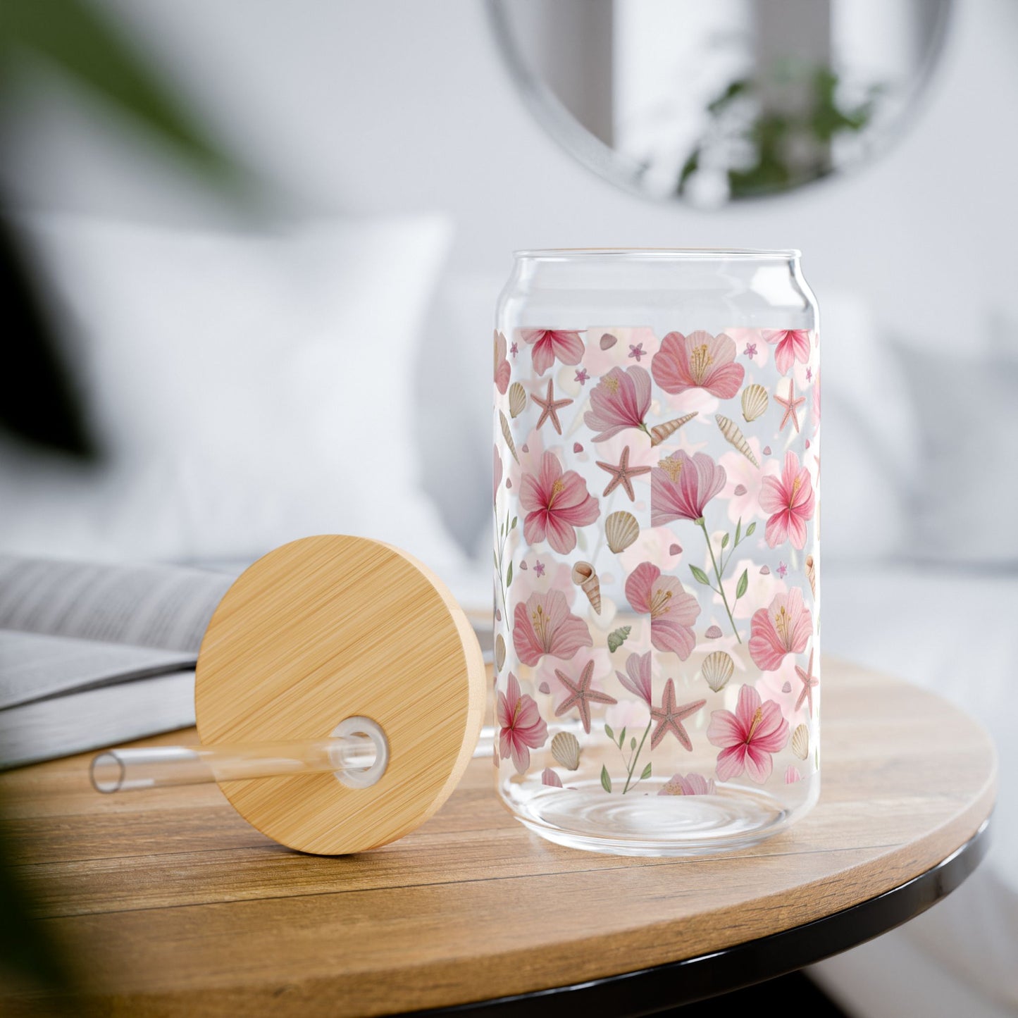 Floral Sipper Glass, Eco-Friendly Drinkware for Home, Summer Parties, Gifts for Flower Lovers, Reusable Glass with Bamboo Lid, Perfect [...]