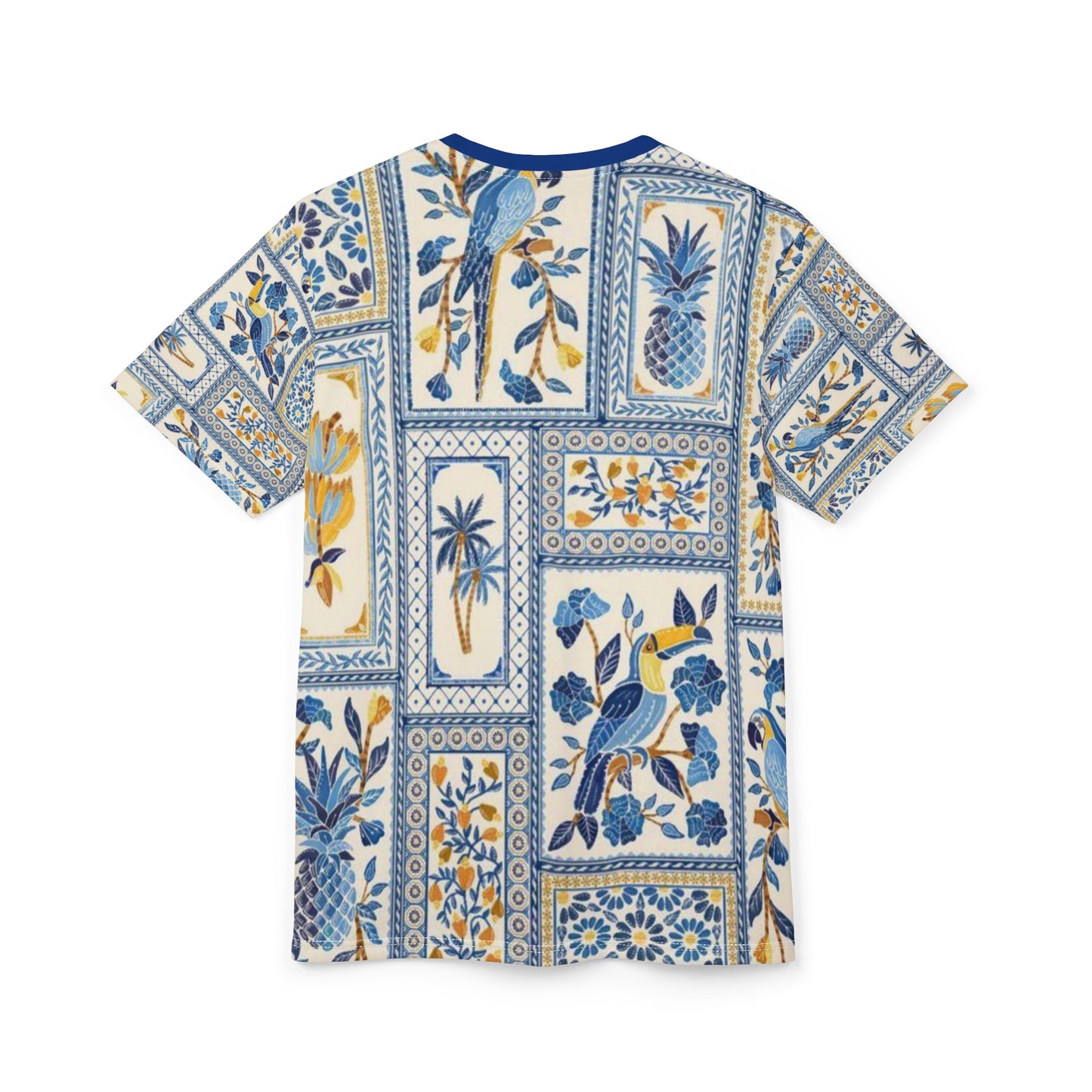 Tropical Print Scandinavian Unisex Tee, Stylish Summer Shirt, Perfect for Vacations, Garden Parties, and Casual Outings, AOP Tee, Eco-Friendly Fashion