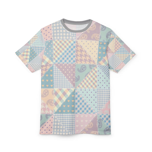 Pastel Patchwork Scandinavian Unisex Tee | Trendy Casual Shirt, Everyday Wear, Gift for Her, Home Comfort, Spring Fashion