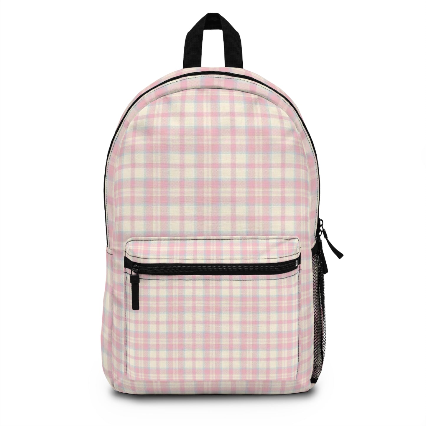 Chic Pink Plaid Backpack for Students, Trendy School Bag, Casual Daypack, Travel Backpack, Gift for Her