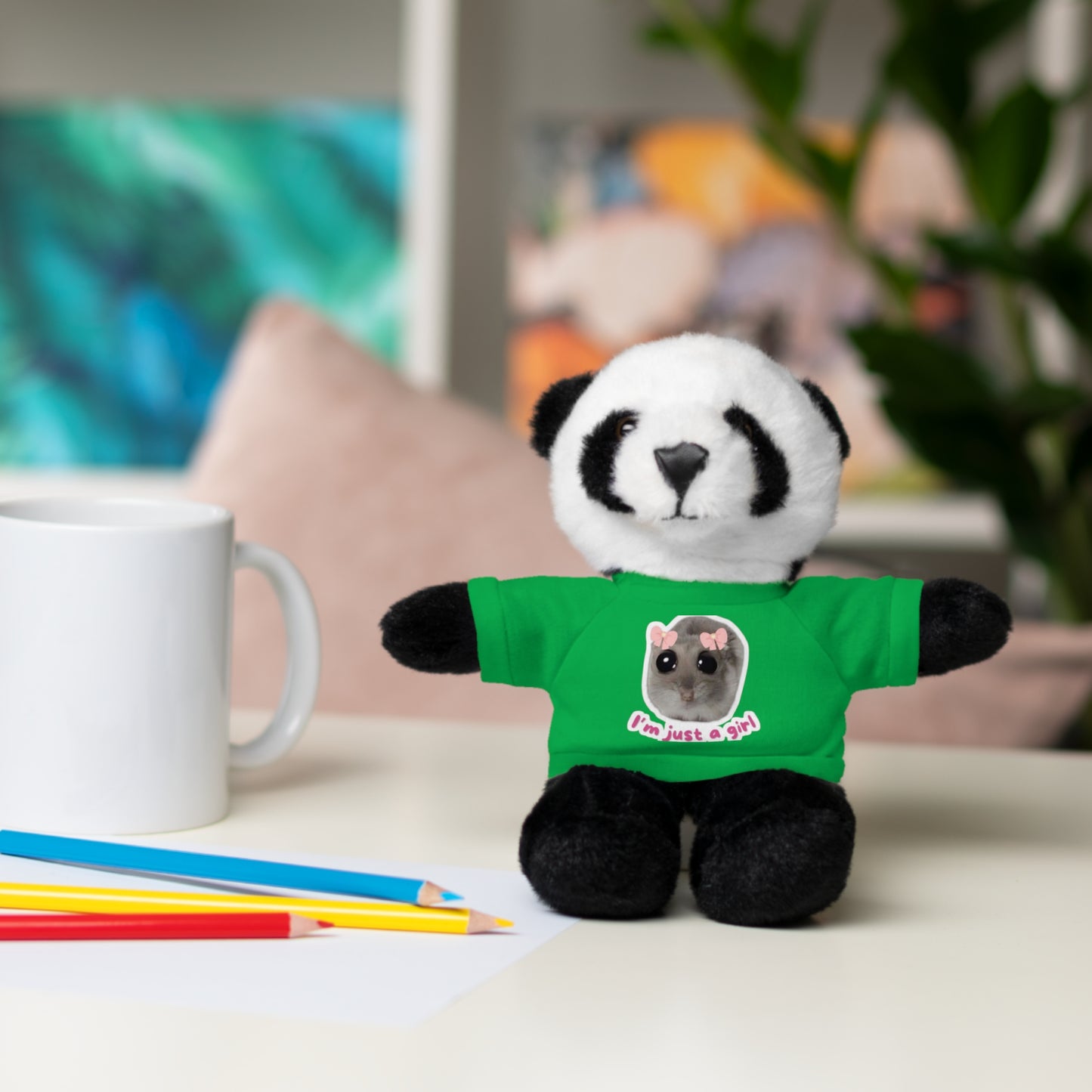 Adorable Stuffed Animal with T-Shirt, Cute Gifts for Kids, Birthday Present, Plush Toy for Girls and Boys, Collectible Teddy Bear