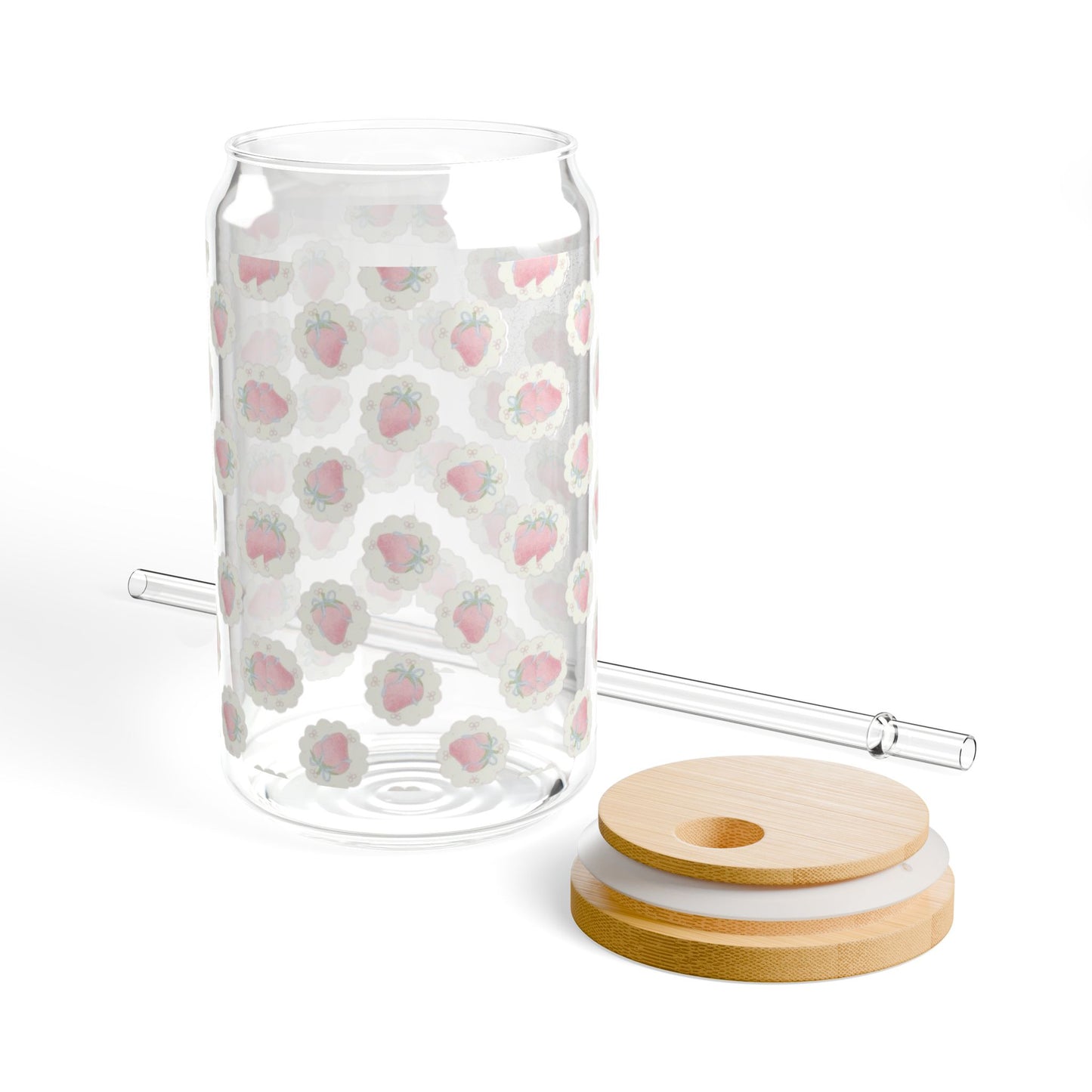 Flared Strawberries Sipper Glass, 16oz
