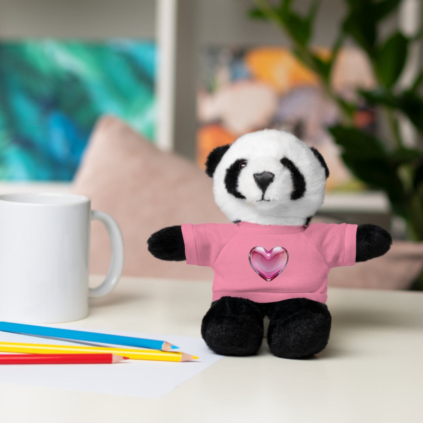 Adorable Stuffed Animal with Heart Tee, Perfect Gift for Kids, Birthdays, Baby Showers, or Just Because