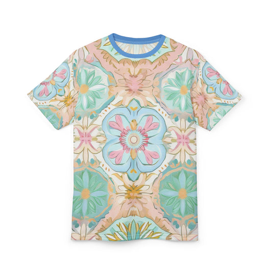 Floral Pattern Scandinavian Unisex Tee, Bohemian T-Shirt, Vintage Style Top, Perfect for Festivals, Casual Wear, Gift for Her