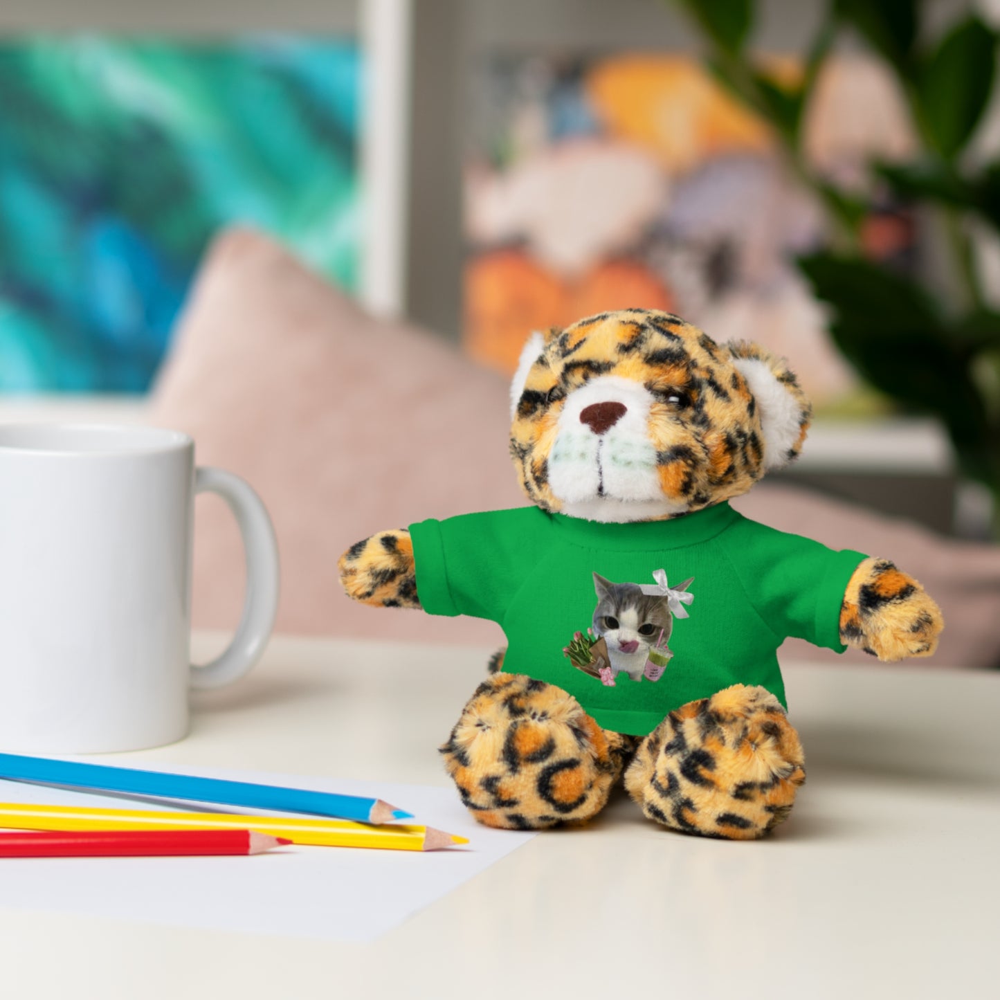 Personalized Stuffed Animal with T-Shirt, Custom Plush Toy, Unique Gift for Kids, Pet-Lovers, Birthday, Baby Shower, Holiday Gift